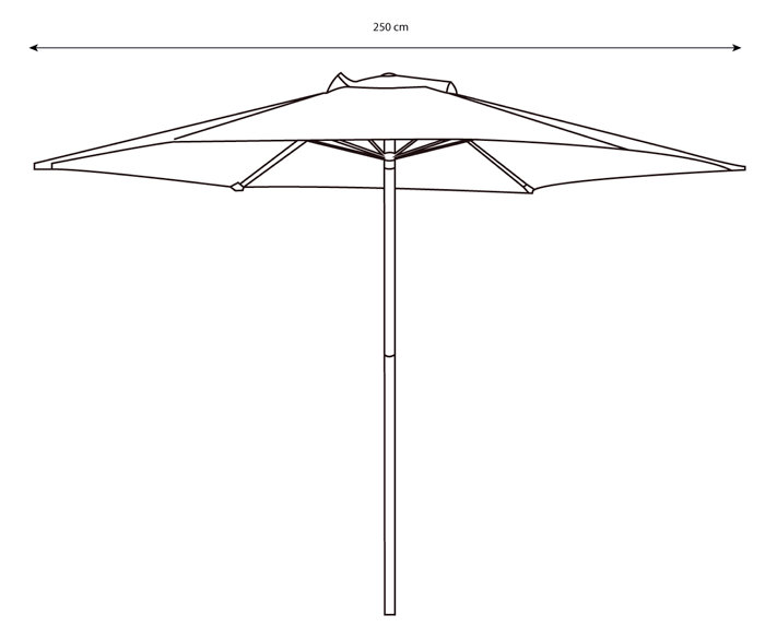 Markedsparasoll Prag Ø250 cm sort - Sunlife